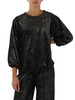SCHWARZ | Samt- und Lurex-Pullover