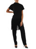 NERO | Pantalone in enver satin con tasche alla francese