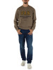 KAKI | Felpa girocollo comfort fit con ricamo logo frontale