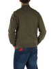 VERDE MILITARE | Felpa regular fit con zip e ricamo logo frontale