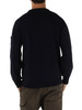 BLU SCURO | Maglia girocollo in misto lana vergine merino