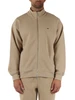 BEIGE | Felpa con zip classic fit in misto cotone piquet