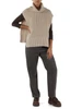 BEIGE | Gilet poncho in misto lana merino e lurex