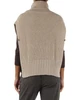BEIGE | Gilet poncho in misto lana merino e lurex