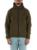 VERDE MILITARE | Giacca felpa RODRIGO in tessuto Teddy