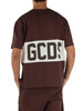 MARRONE | T-shirt in cotone loose fit con inserti stampa logo