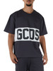GRIGIO | T-shirt in cotone loose fit con inserti stampa logo
