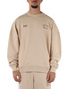 BEIGE | Felpa girocollo in cotone garzato