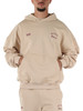 BEIGE | Felpa in cotone garzato con cappuccio