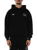 SCHWARZ | Sweatshirt aus gebürsteter Baumwolle mit Kapuze