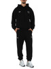SCHWARZ | Sweatshirt aus gebürsteter Baumwolle mit Kapuze