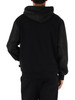 SCHWARZ | Sweatshirt aus angerauter Baumwolle mit Reißverschluss und kontrastierenden Einsätzen