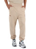 BEIGE | Pantaloni sportivi in cotone garzato con stampa logo