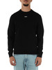 NERO | Maglia girocollo in cotone con scritta logo a rilievo