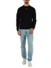NERO | Maglia girocollo in cotone con scritta logo a rilievo