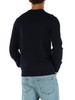 BLU SCURO | Maglia girocollo in cotone con scritta logo a rilievo