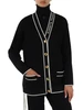 SCHWARZ | Cardigan aus Viskosemischung mit Logoknöpfen