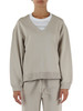 BEIGE | Felpa collo a V in cotone