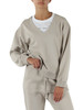 BEIGE | Felpa collo a V in cotone