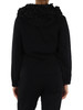 NERO | Felpa in cotone con zip e cappuccio decorato