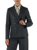 GRAU | Doppelreihige Jacke aus reiner Schurwolle