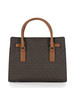 MARRONE | Borsa a mano stampa logo HAMILTON MODERNE Small