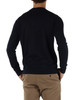 BLU SCURO | Maglia girocollo in lana merino extrafine, seta e cashmere