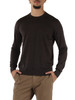 MARRONE | Maglia girocollo in lana merino extrafine, seta e cashmere
