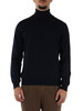 BLU SCURO | Maglia collo alto in lana merino extrafine