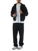 GRIGIO SCURO | Felpa box fit con cappuccio e zip