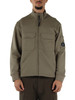 VERDE | Felpa con zip in fleece di cotone a trama diagonale