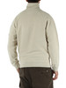BEIGE | Felpa mezza zip in fleece diagonale smerigliato e spazzolato