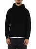 NERO | Cardigan in misto lana con zip e cappuccio