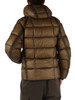 MARRONE | Piumino regular fit trapuntato con cappuccio