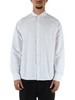 BIANCO | Camicia in misto cotone con ricamo logo sul retro