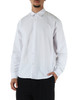 BIANCO | Camicia in misto cotone con ricamo logo sul retro