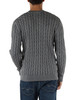 GRIGIO | Maglia girocollo in cotone a trecce