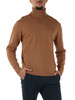 MARRONE CHIARO | Maglia collo alto in cotone e cashmere
