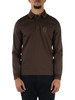 MARRONE | Polo manica lunga regular fit in cotone