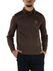 MARRONE | Polo manica lunga regular fit in cotone