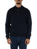 BLU SCURO | Cardigan con zip in lana e cotone Classic fit