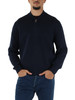 BLU SCURO | Cardigan con zip in lana e cotone Classic fit