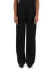 NERO | Pantalone gamba larga in satin con pinces