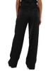 NERO | Pantalone gamba larga in satin con pinces