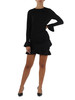 NERO | Abito in jersey stretch con volant