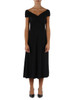 NERO | Abito in jersey stretch con drappeggi