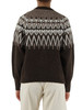 MARRONE | Cardigan in misto lana e alpaca con motivo decorativo