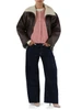 MARRONE | Giacca comfort fit effetto shearling