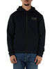 BLU SCURO | Felpa Premium Label regular fit con zip e cappuccio