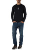 BLU SCURO | T-shirt slim fit in cotone con manica lunga